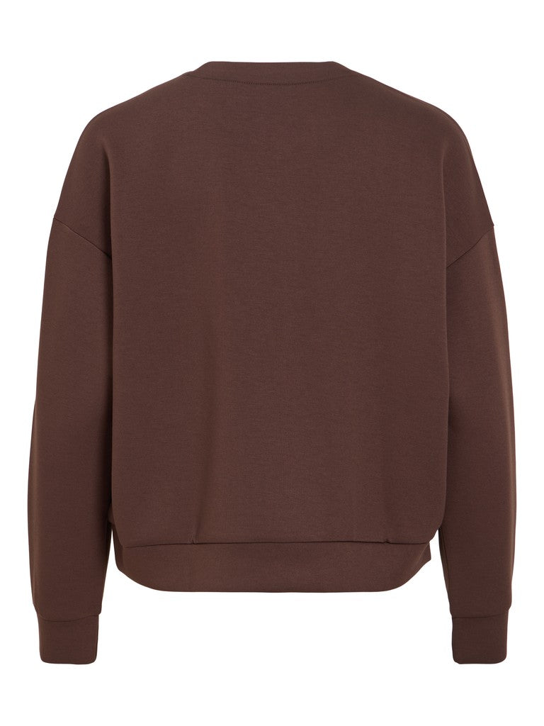 Vila naisten collegepaita Vireflect Round Neck Sweatshirt, Coffee Bean
