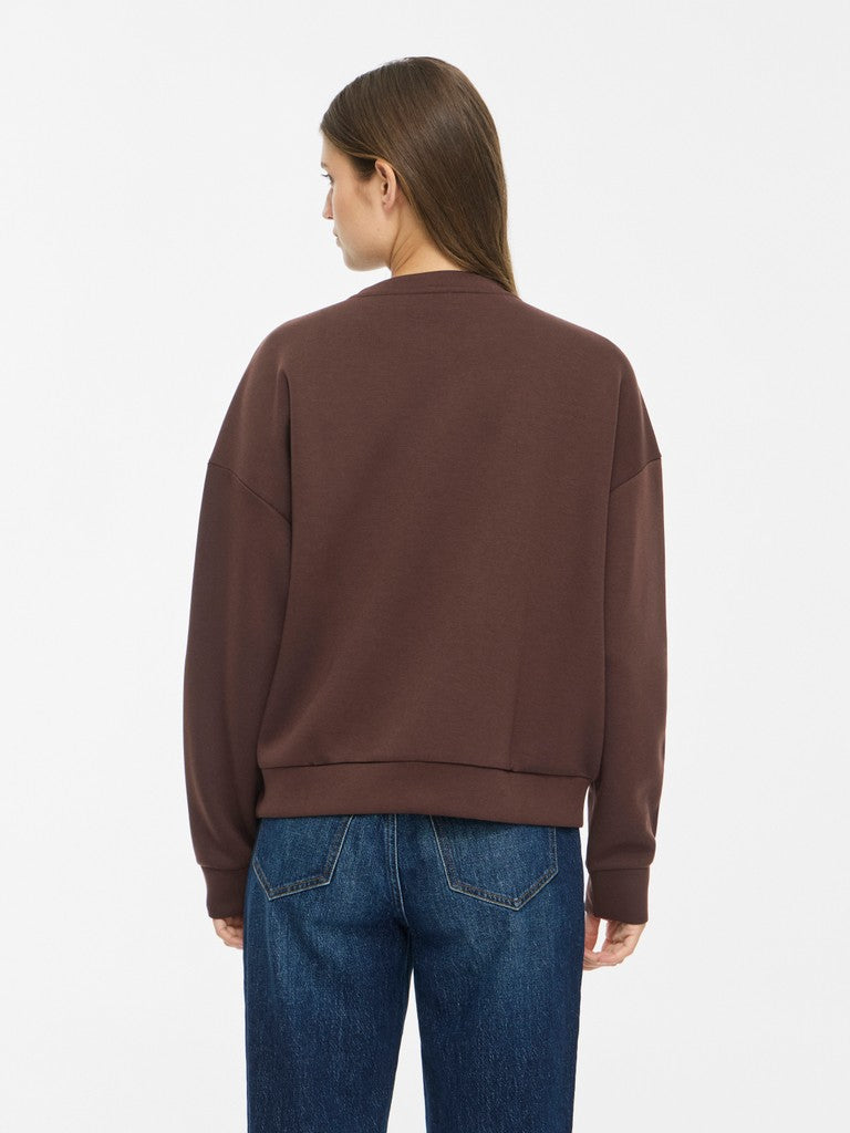 Vila naisten collegepaita Vireflect Round Neck Sweatshirt, Coffee Bean