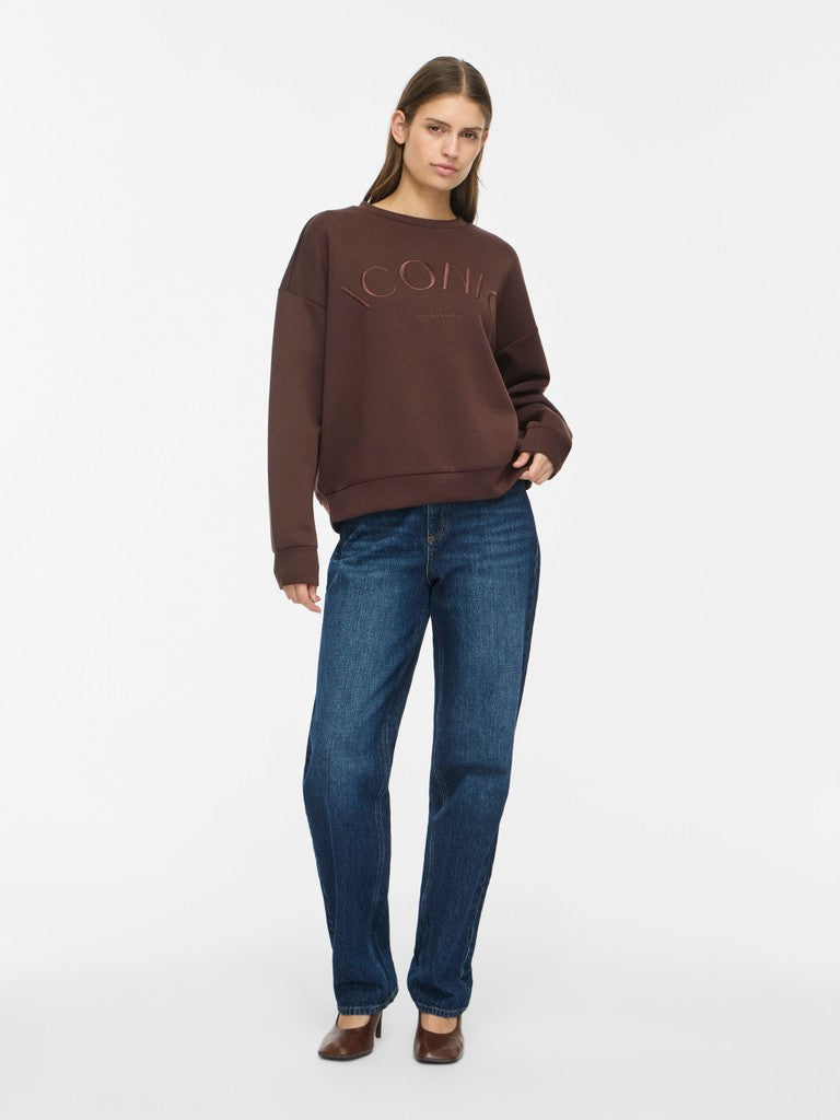 Vila naisten collegepaita Vireflect Round Neck Sweatshirt, Coffee Bean