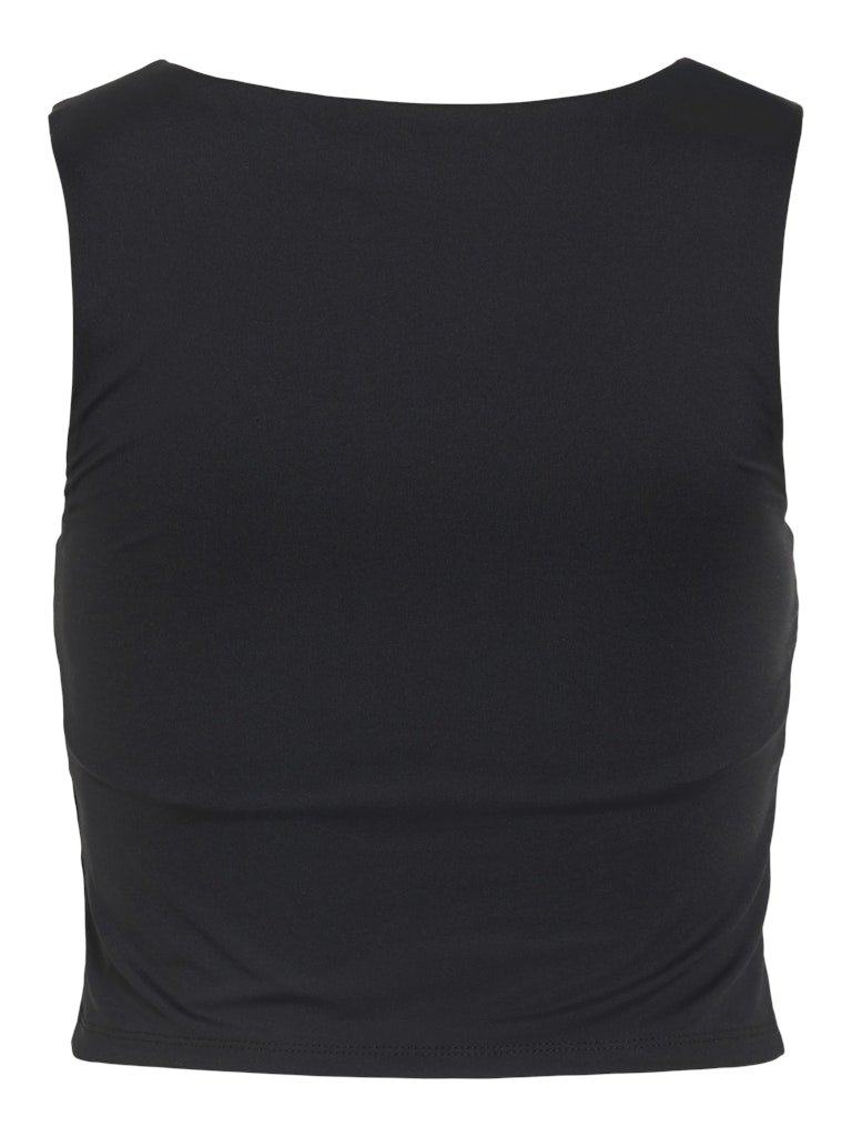 Vila naisten toppi VIKenza U-Neck S/L Crop Tank Top, Black