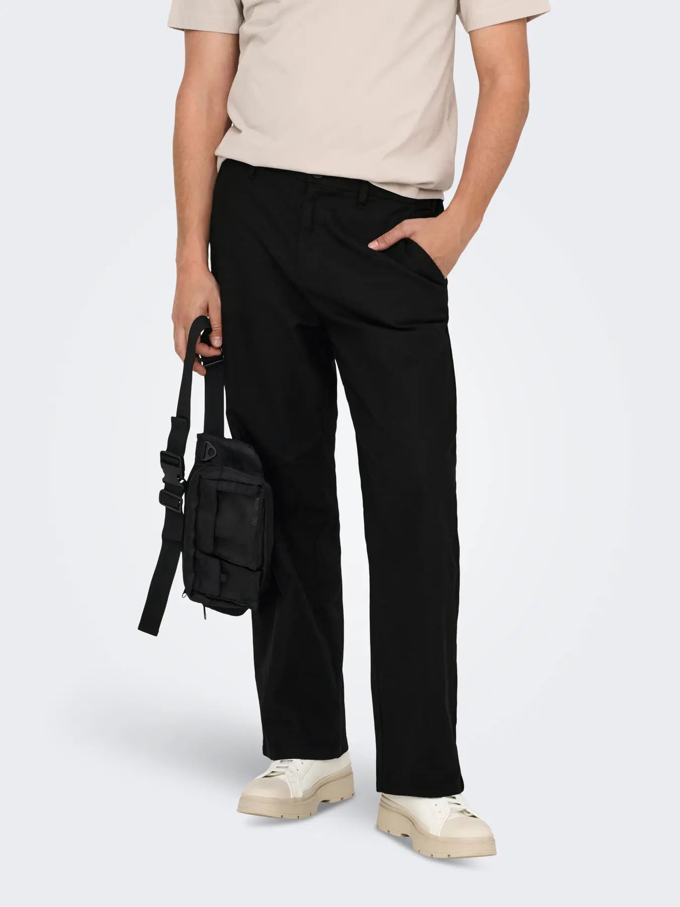 Only and Sons miesten housut Onsbob Loose Fit, Black