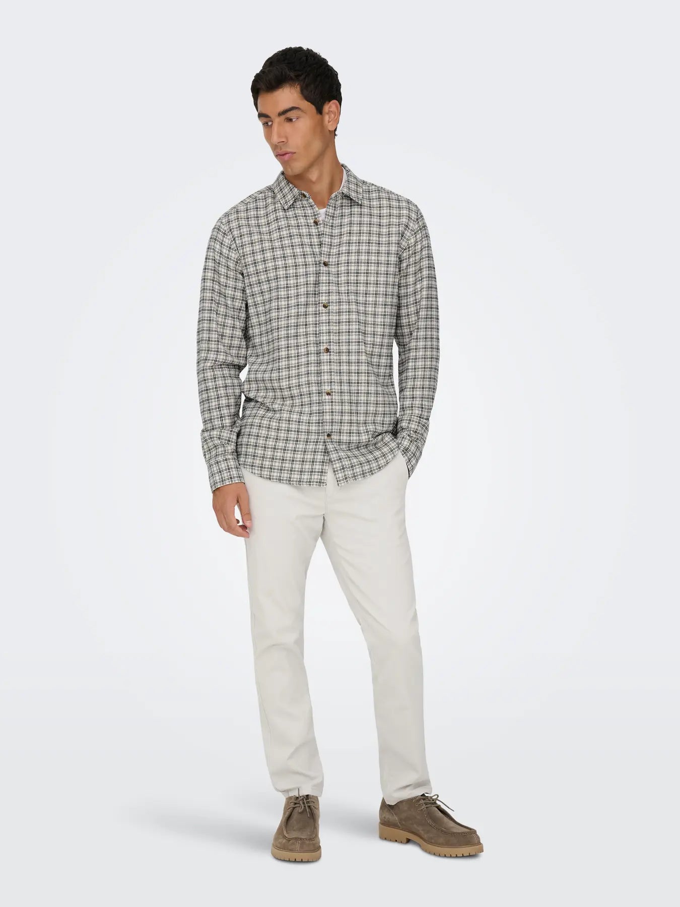 Only and Sons miesten kauluspaita Gudmund, Egret Jet Black