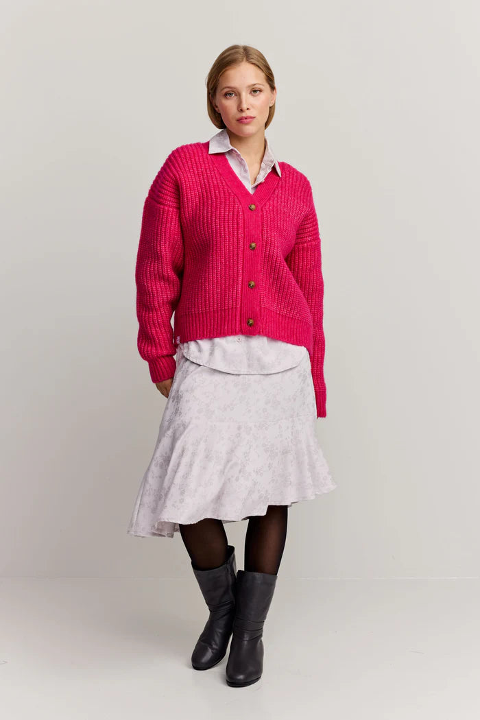 Makia naisten neuletakki Florence Cardigan, pinkki