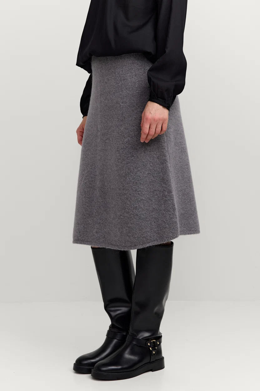 Makia naisten hame Mari Knitted Skirt, meleerattu grafiitti