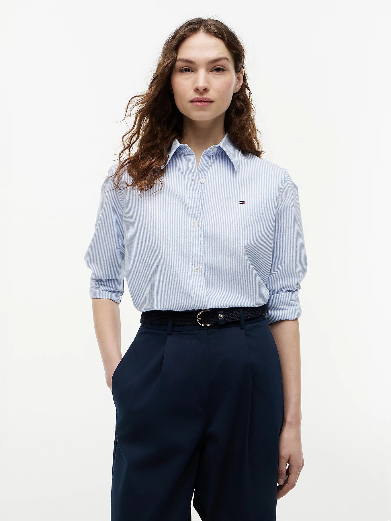 Tommy Hilfiger naisten paitapusero Oxford Relaxed LS Shirt, vaaleansininen