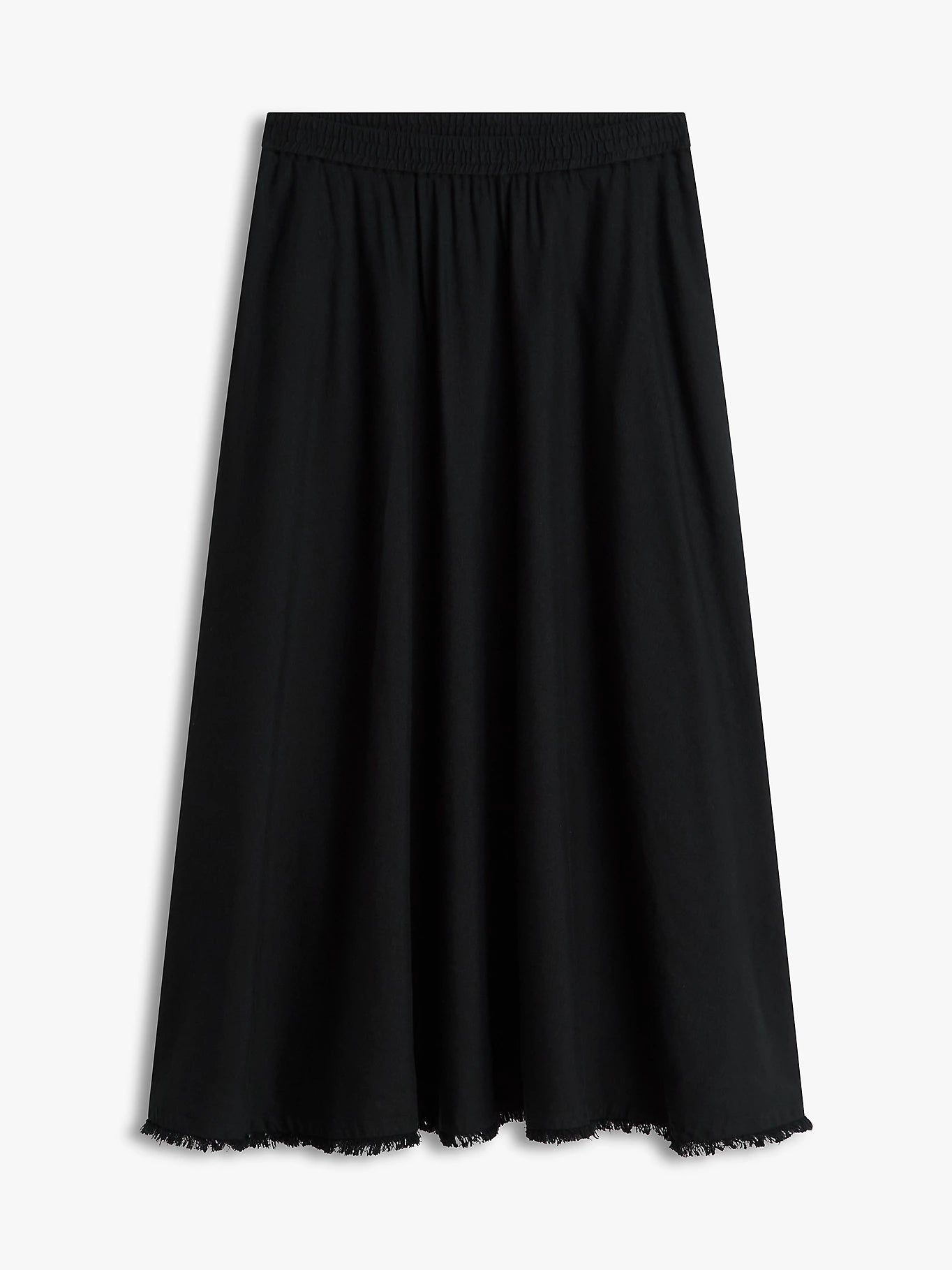 Tommy Hilfiger hame Linen Blend Volum Midi Skirt, musta