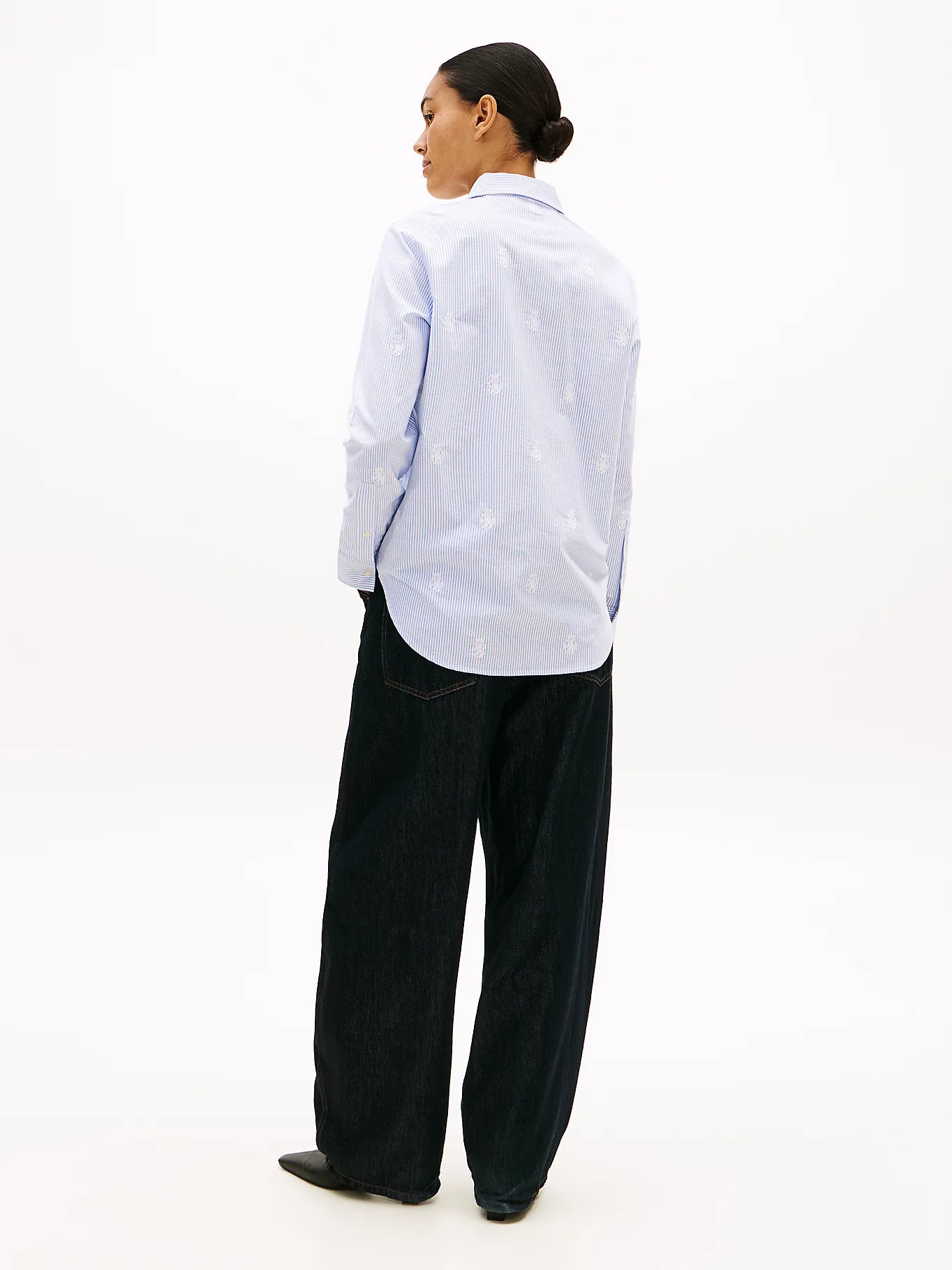 Tommy Hilfiger naisten paitapusero Oxford AOP Relaxed Shirt, vaaleansininen