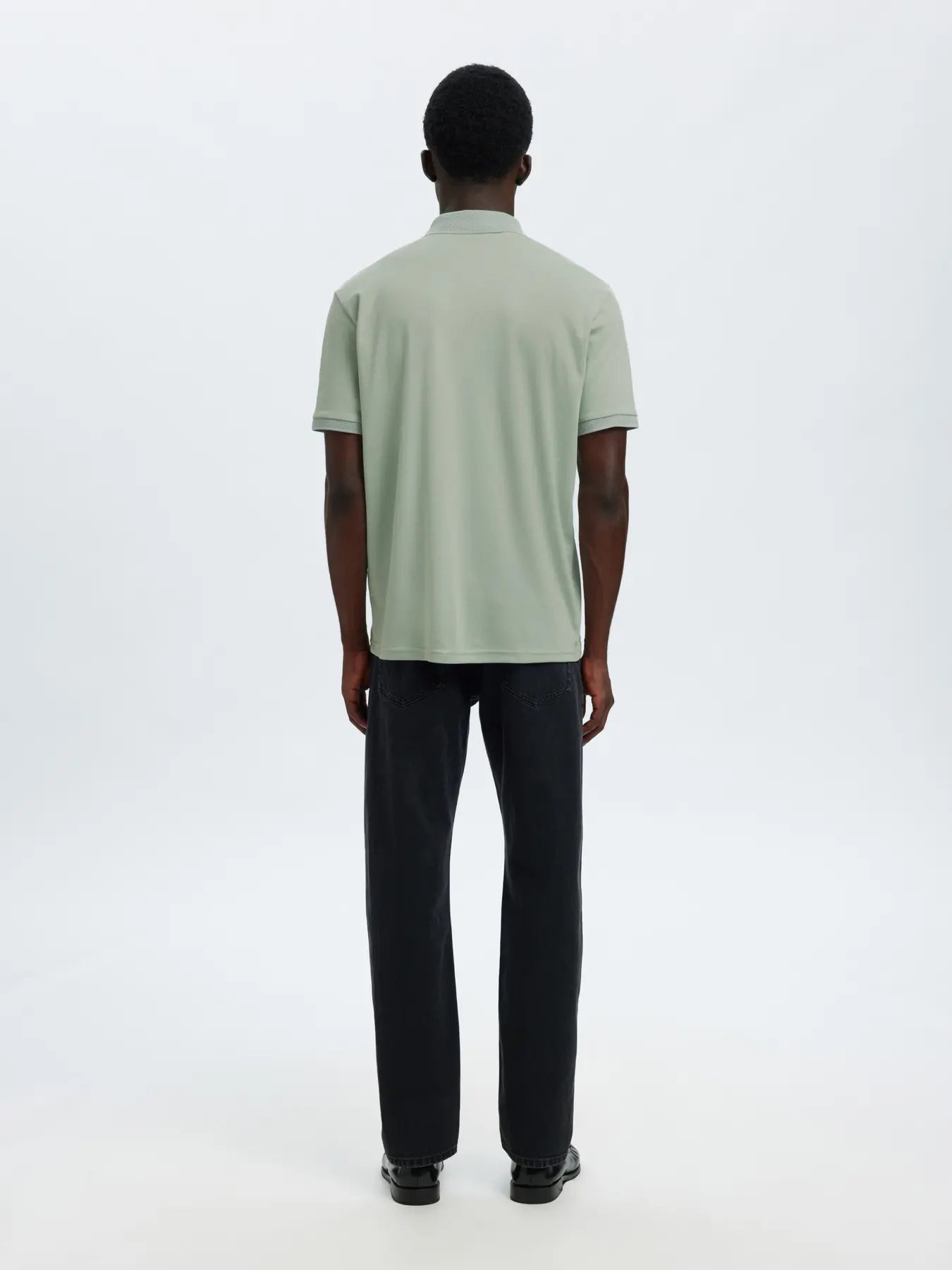 Selected miesten pikeepaita SLHFAVE Button Ss Polo Noos, Aqua Gray