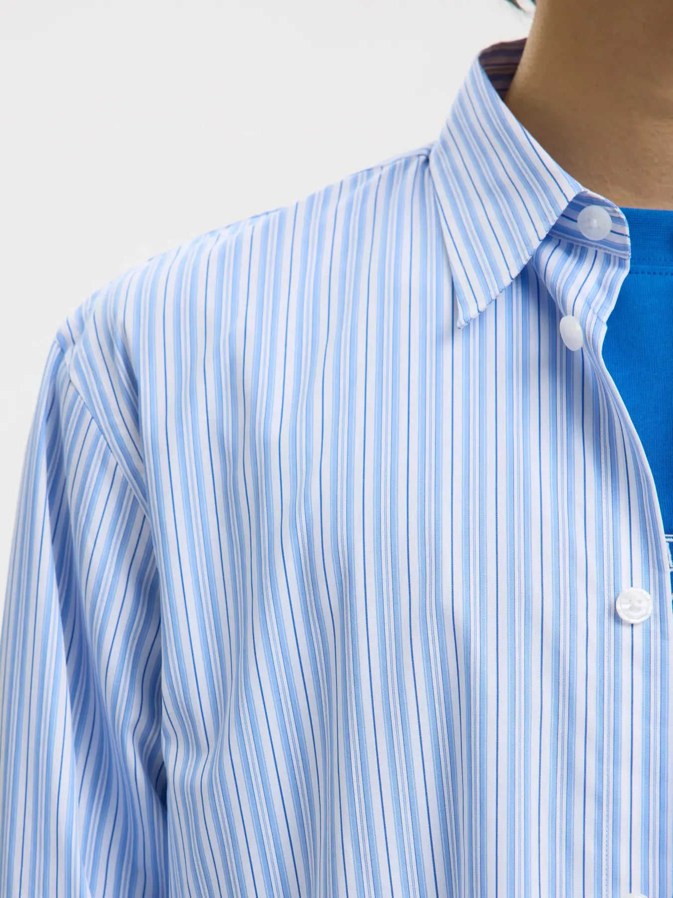 Selected miesten kauluspaita SLHRLXHOTEL Amour EMB LS Shirt, vaaleansininen