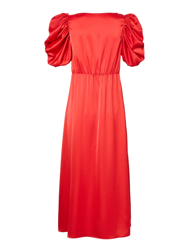 Y.A.S Naisten Mekko Yaspella 2/4 Long Dress S. Fiery Red, satiini
