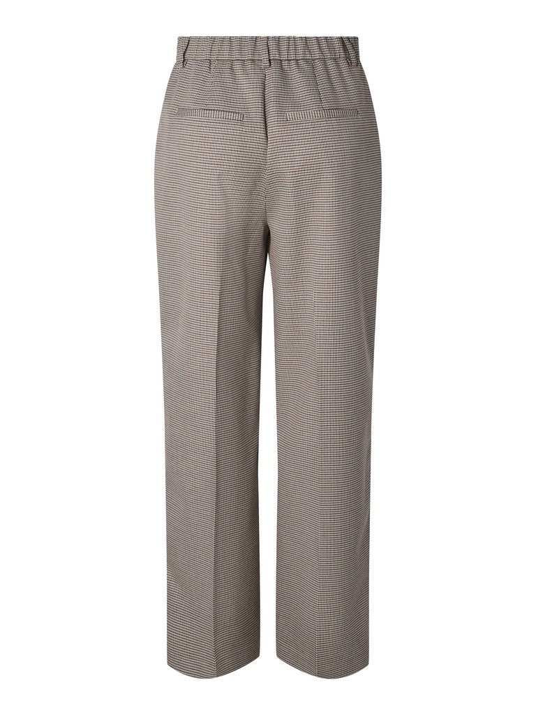 Y.A.S naisten housut Yaschekka Hw Wide Pants, Black w. checks