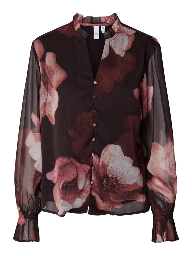 Y.A.S naisten paitapusero Yasflow, Coffee Bean Flow print