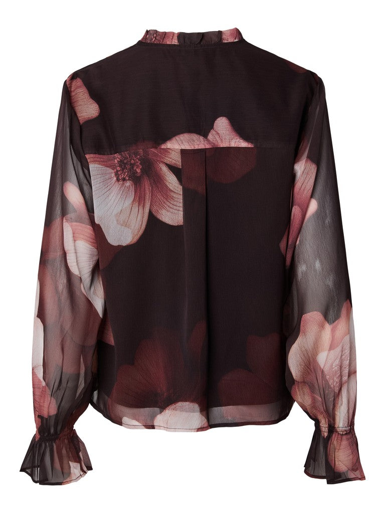 Y.A.S naisten paitapusero Yasflow, Coffee Bean Flow print