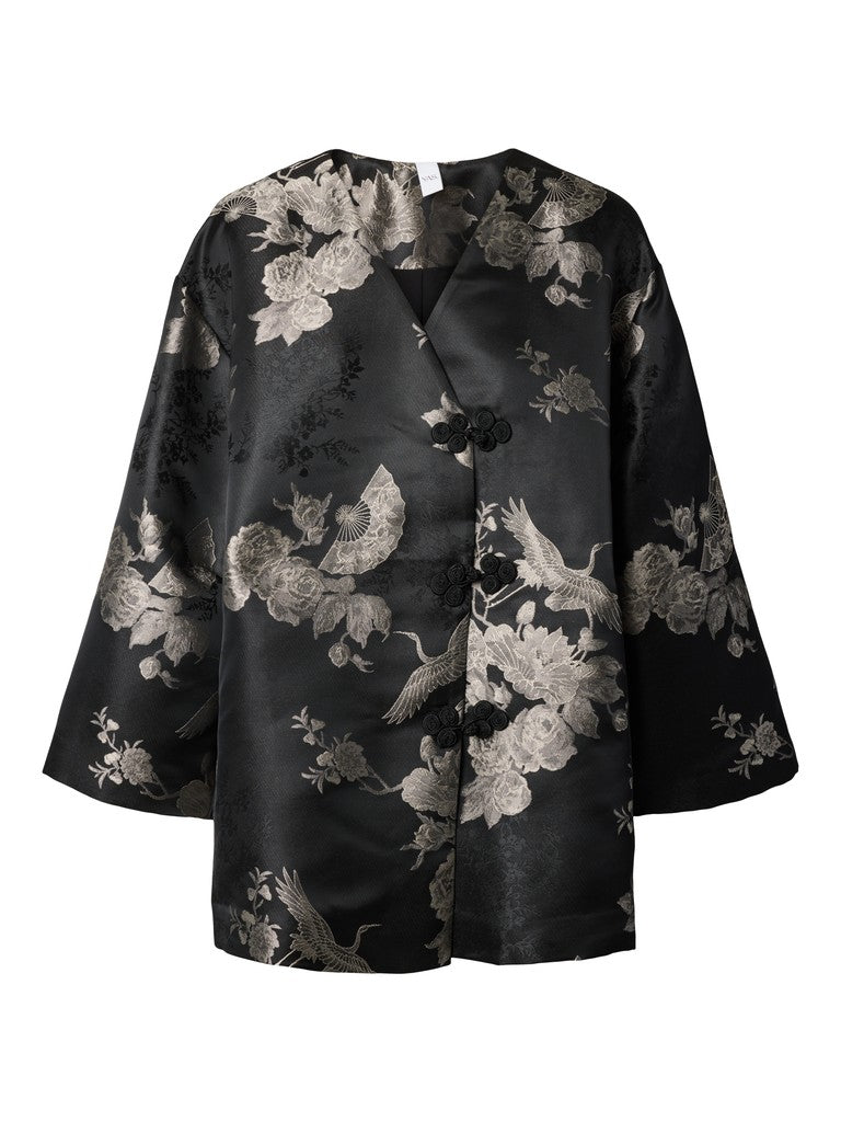 YAS naisten jakku Yasjade 7/8 Kimono Jacket, Black Jade Print
