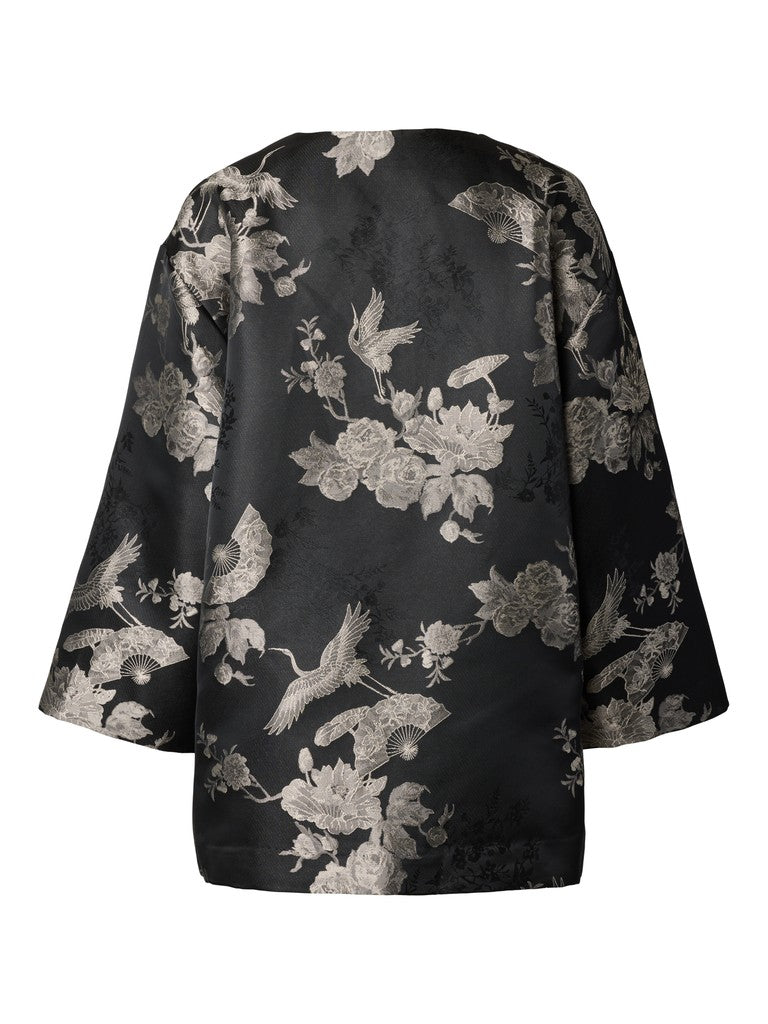 YAS naisten jakku Yasjade 7/8 Kimono Jacket, Black Jade Print
