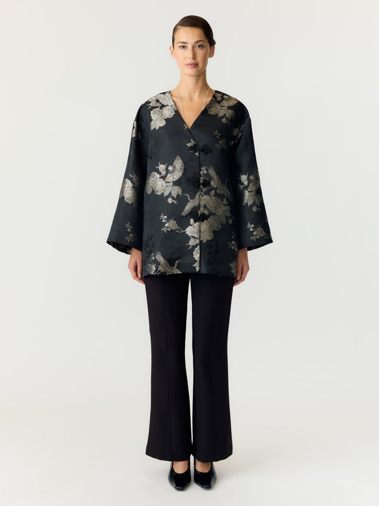 YAS naisten jakku Yasjade 7/8 Kimono Jacket, Black Jade Print