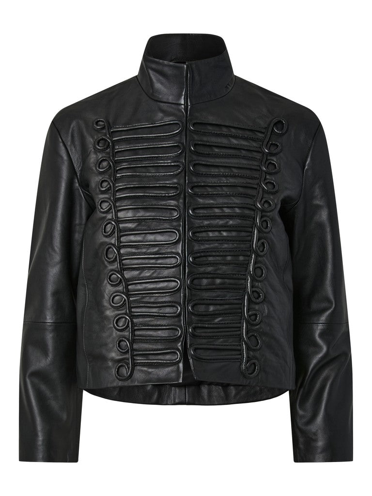 YAS naisten nahkatakki Yasnappa Leather Jacket, musta