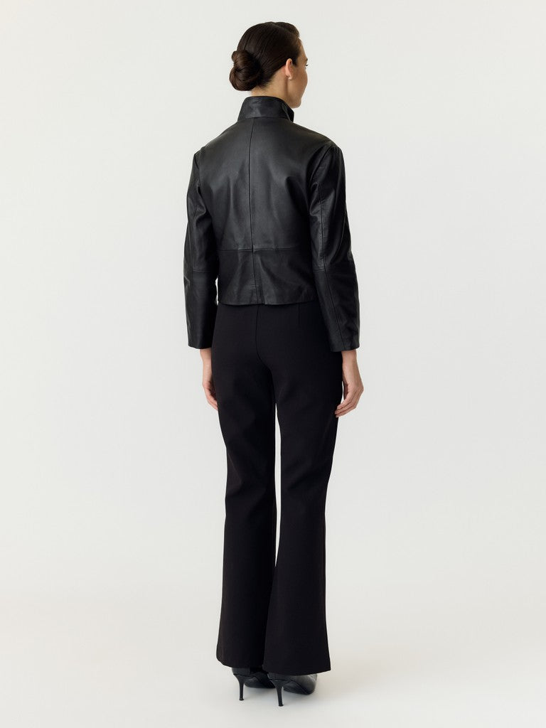 YAS naisten nahkatakki Yasnappa Leather Jacket, musta