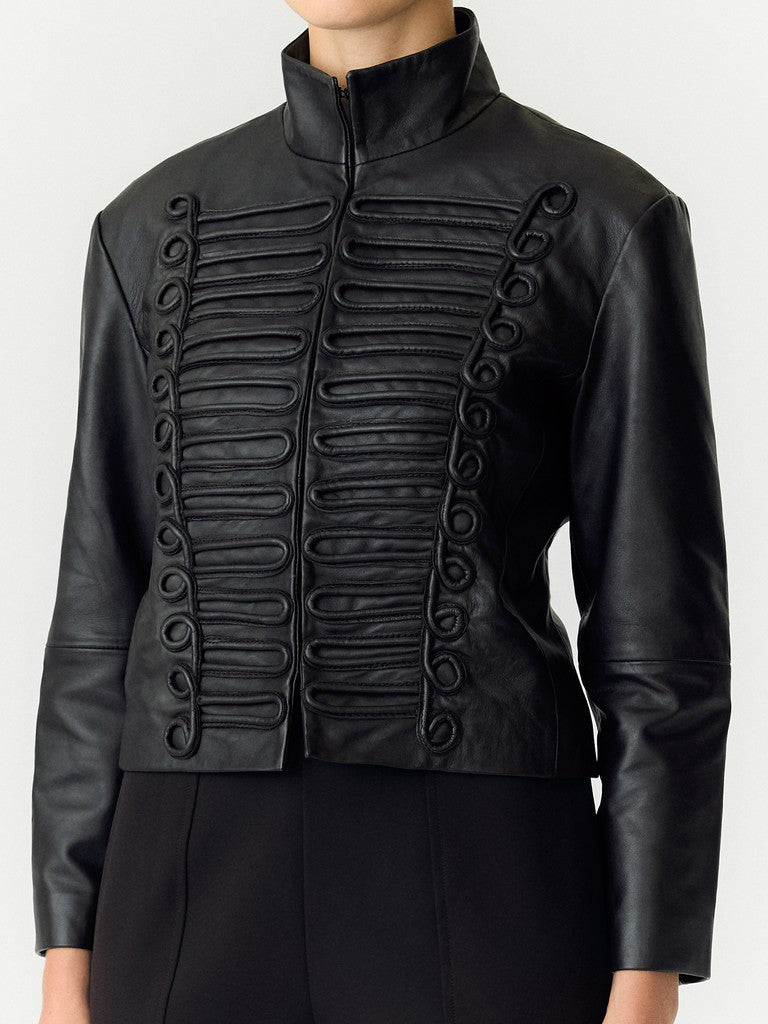 YAS naisten nahkatakki Yasnappa Leather Jacket, musta