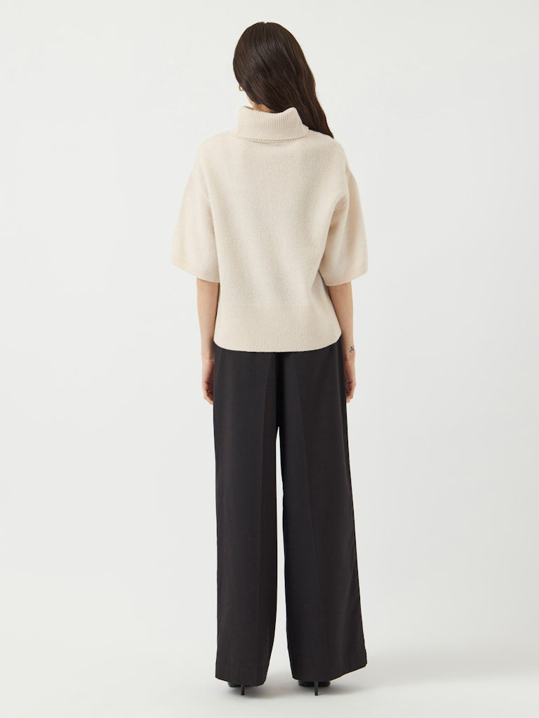 Y.A.S naisten neulepusero, YASEMILA 2/4 WOOL KNIT PULLOVER S. NOOS Sandshell