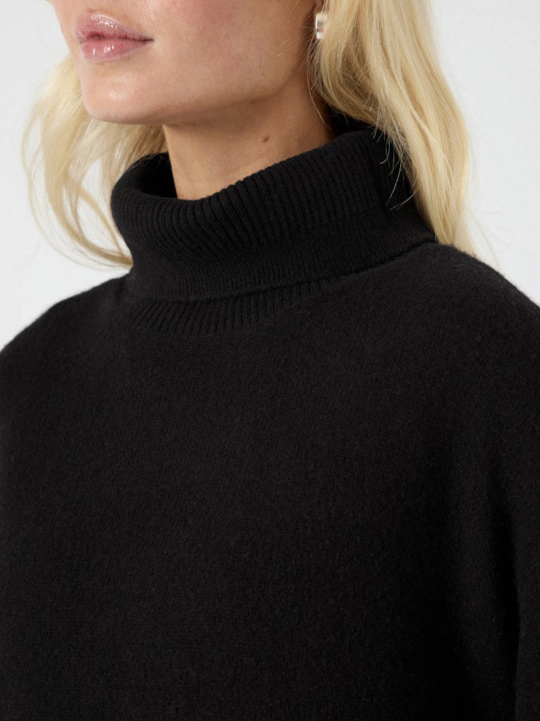 Y.A.S naisten neulepusero, YASEMILA 2/4 WOOL KNIT PULLOVER S. NOOS Black