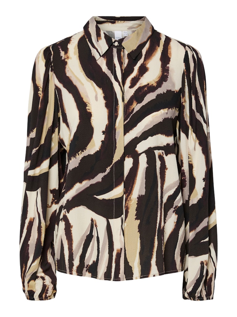 Y.A.S naisten paitapusero K Yasasina LS Shirt S. Noos, Sandshell Zebra print