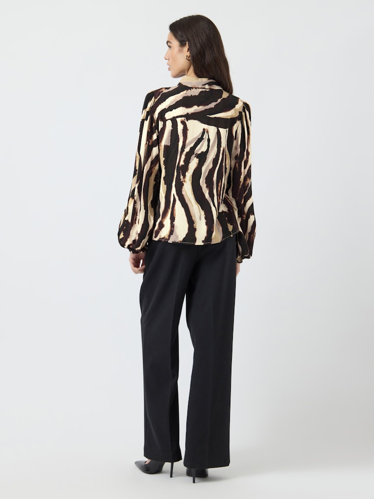 Y.A.S naisten paitapusero K Yasasina LS Shirt S. Noos, Sandshell Zebra print