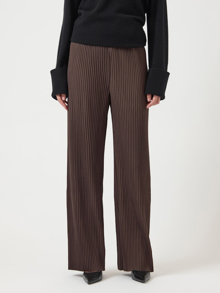 Y.A.S naisten housut K Yasalisa HW Pant S. Noos, Chocolate Brown