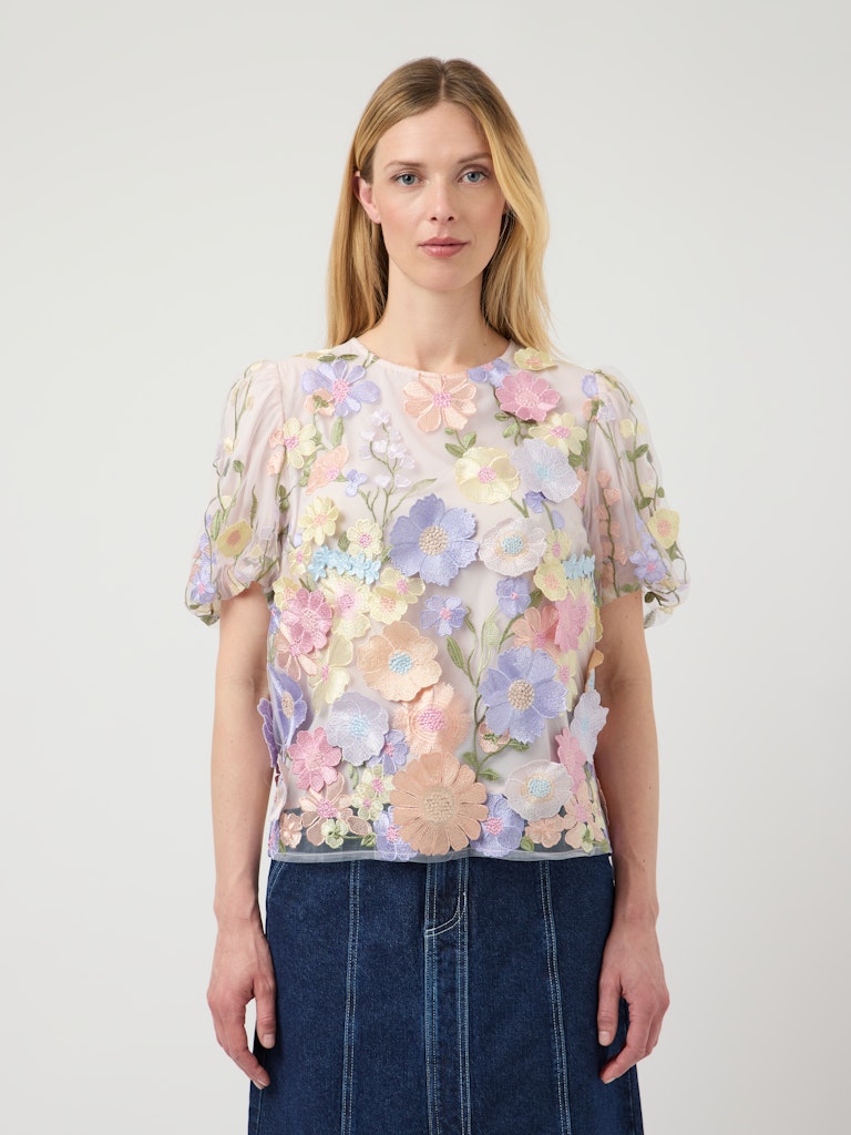 Y.A.S naisten pusero YASFlowering SS Top, Lavendula Pastel Flo