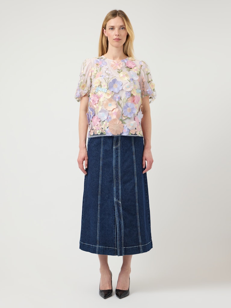 Y.A.S naisten pusero YASFlowering SS Top, Lavendula Pastel Flo