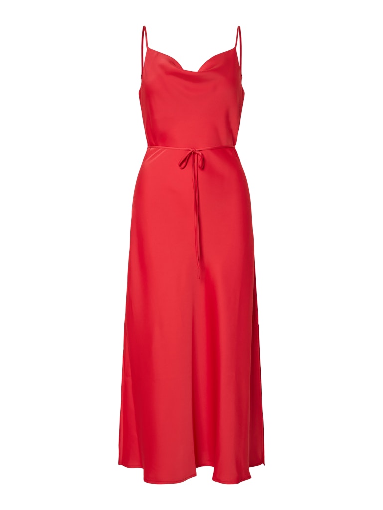 Y.A.S mekko YASThea Strap Long Dress S. Noos, Poinsettia