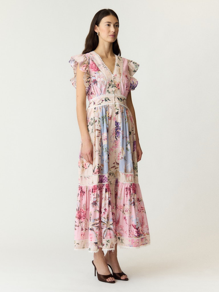 Y.A.S mekko YasMessa Cs Long Dress, Pristine W. Ballerina/Sky