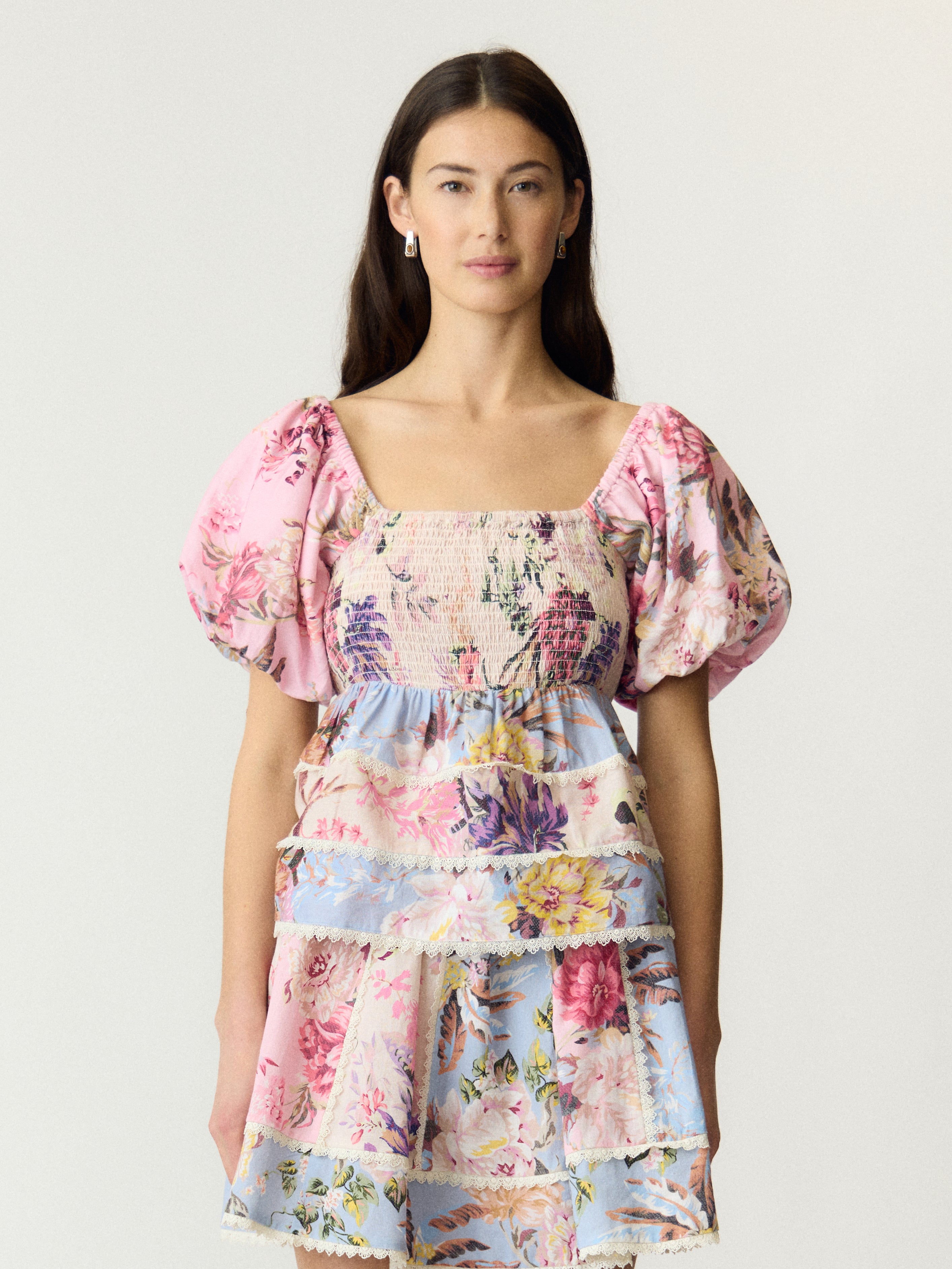 Y.A.S naisten toppi YasMessa SS Smock Top, Pristine W. Ballerin