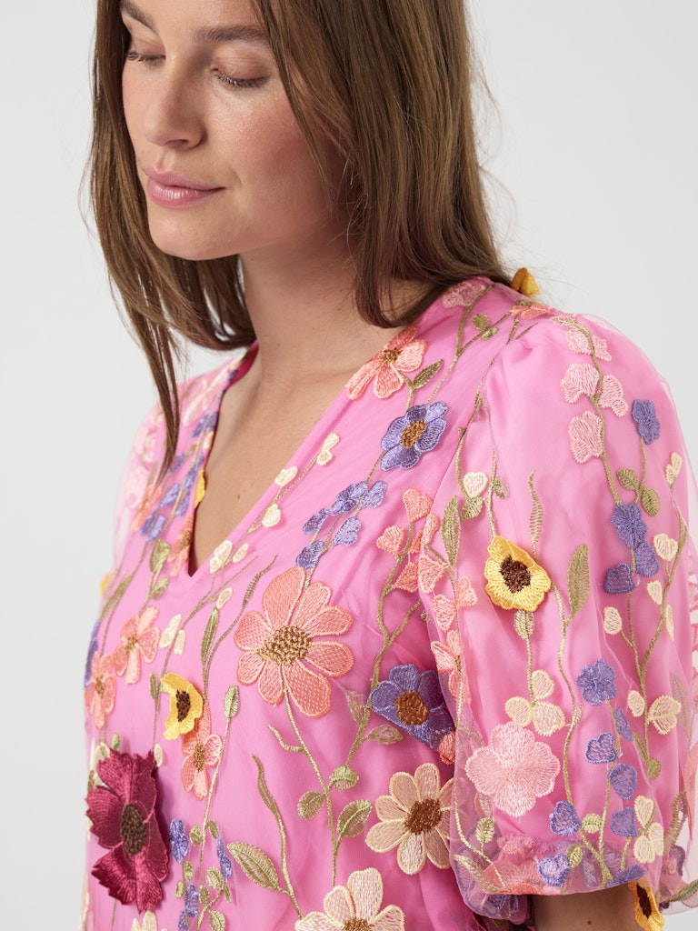 Y.A.S naisten mekko YASFlowering SS Dress, Pink Lavender Multi