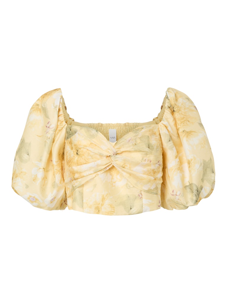 Y.A.S naisten topit Yaslemon Ss Short Top, Pale Banana Lemon print