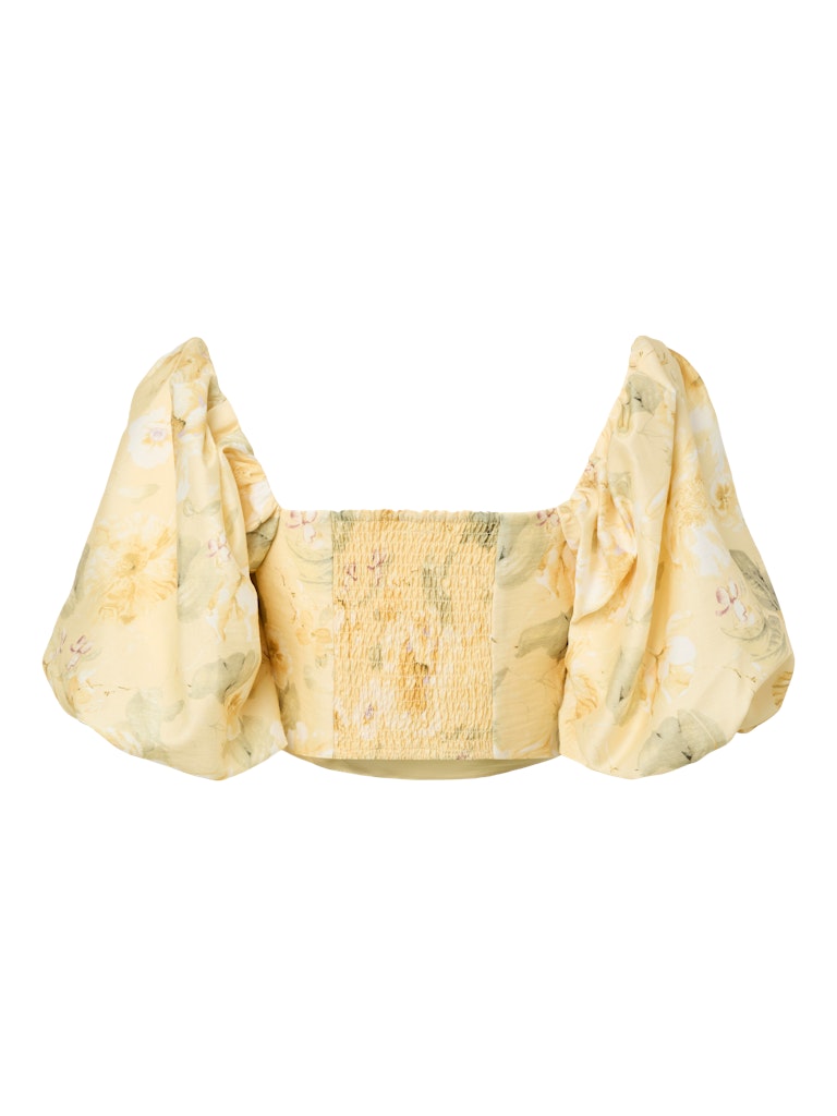 Y.A.S naisten topit Yaslemon Ss Short Top, Pale Banana Lemon print
