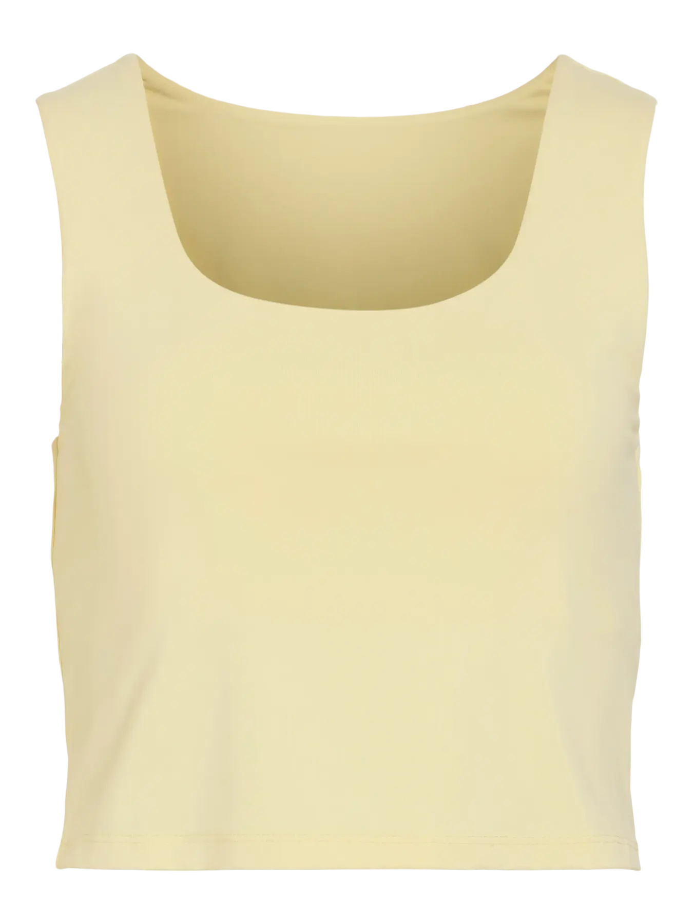 Vila naisten toppi VIKenza U-Neck S/L Crop Tank Top, Pastel Yellow