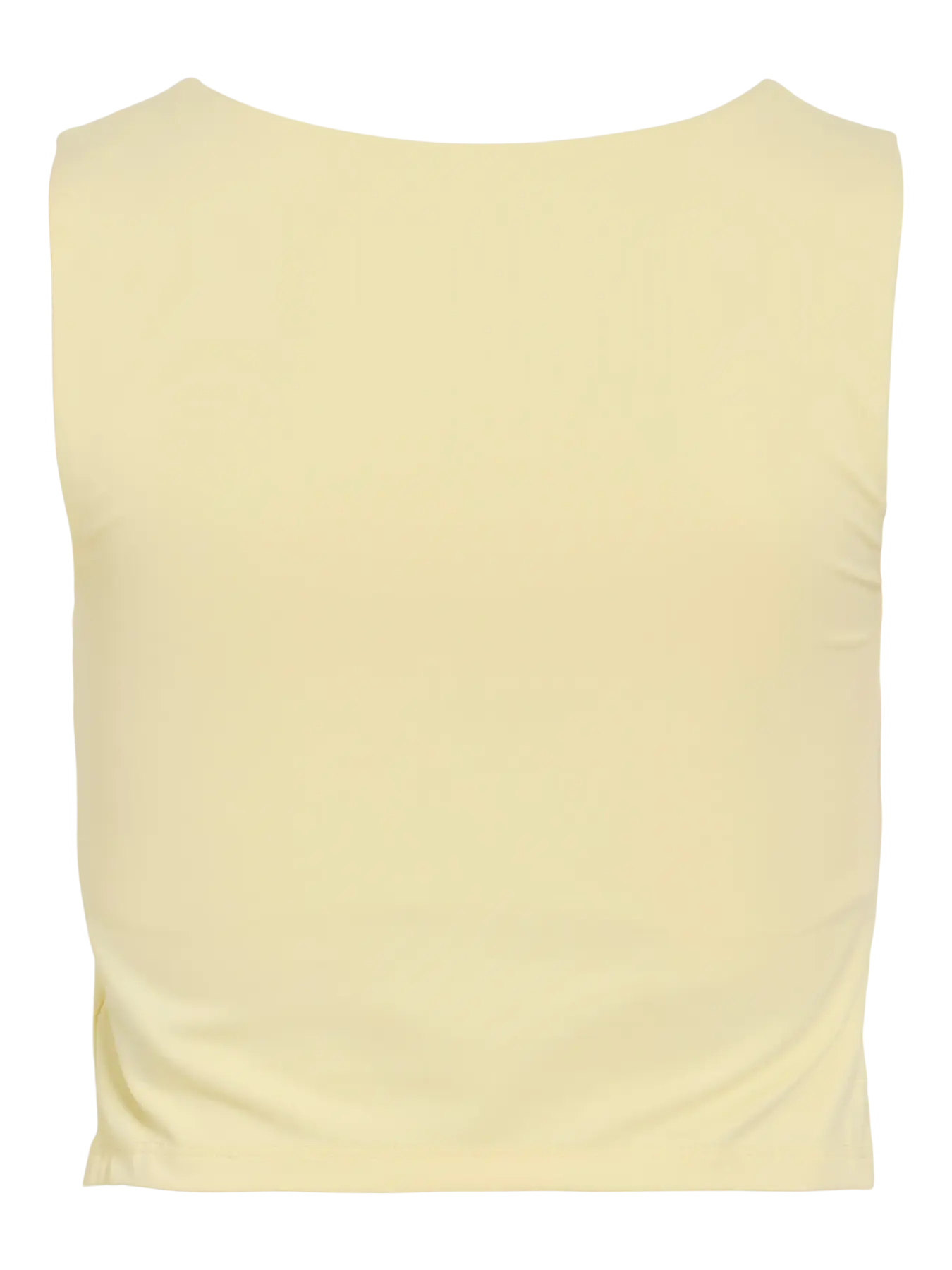 Vila naisten toppi VIKenza U-Neck S/L Crop Tank Top, Pastel Yellow