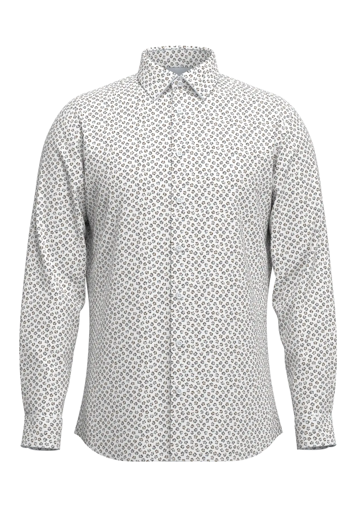 Selected kauluspaita SLHSLIM-Performance Shirt LS AOP, Bright White Multi D