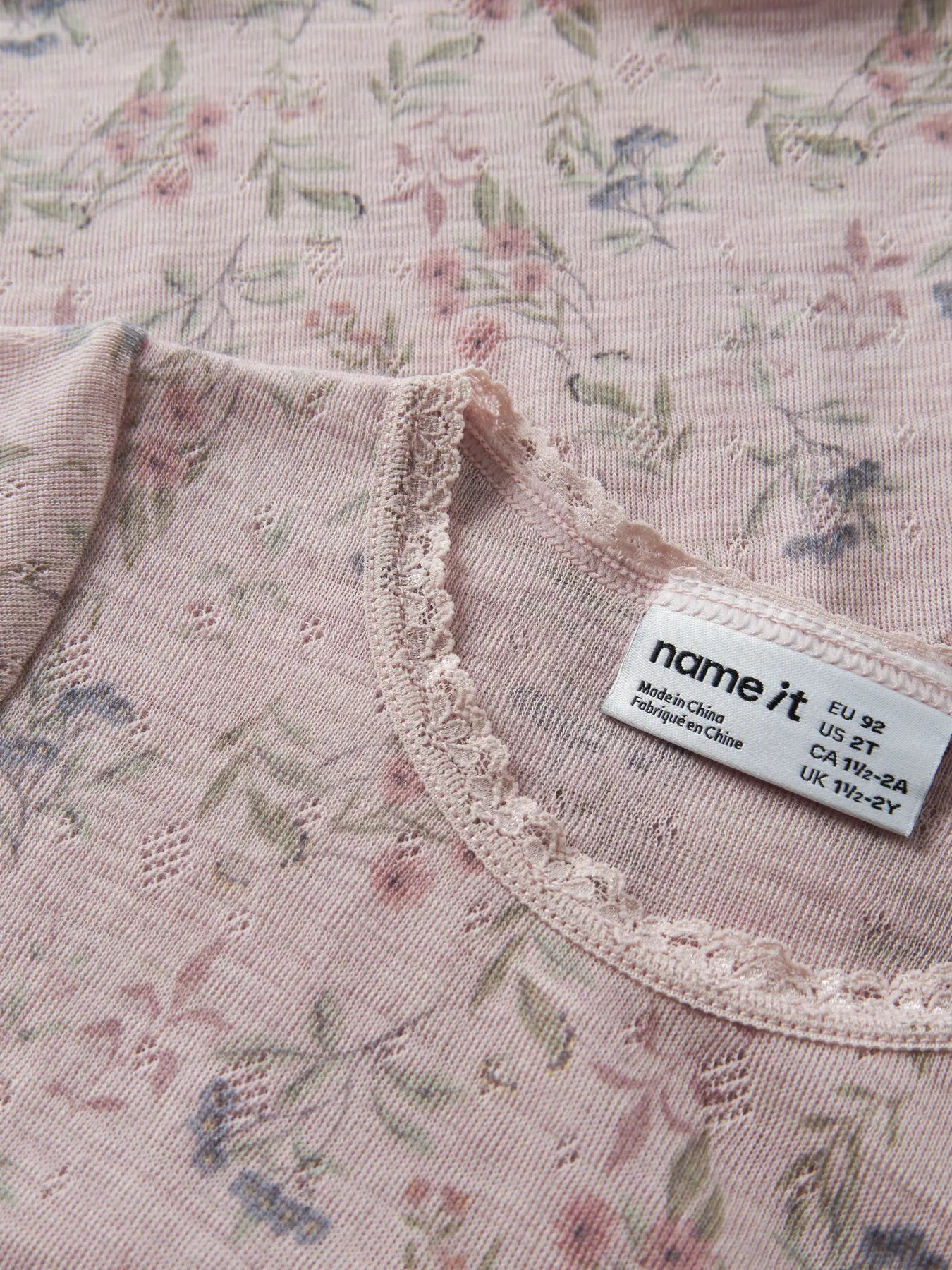 Name It lasten pitkähihainen paita Wang Wool Needle LS Top, vaaleanpunainen kuosi