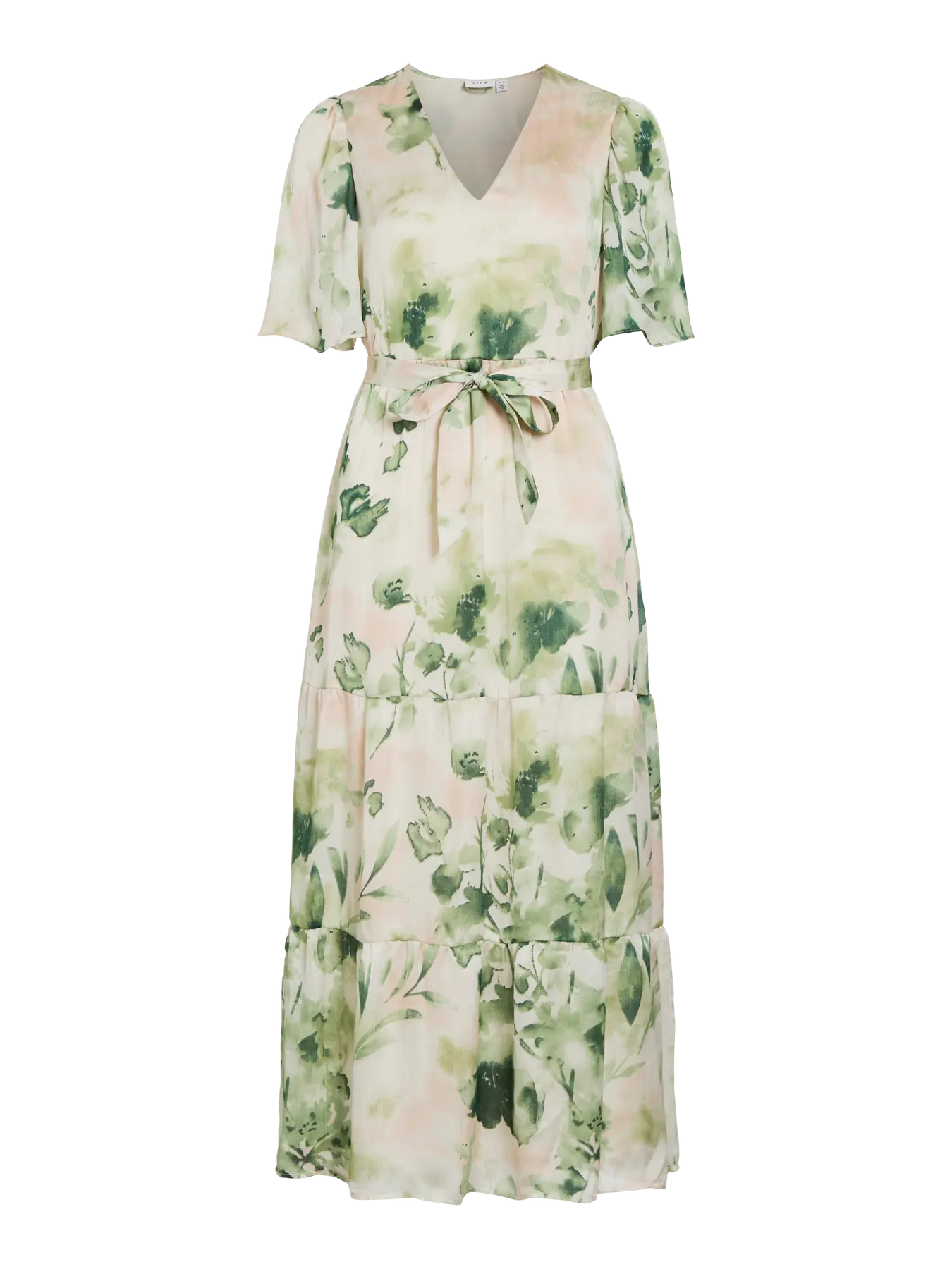 Vila mekko VIMolina V-Neck 2/4 Ankle Dress, Birch Molina