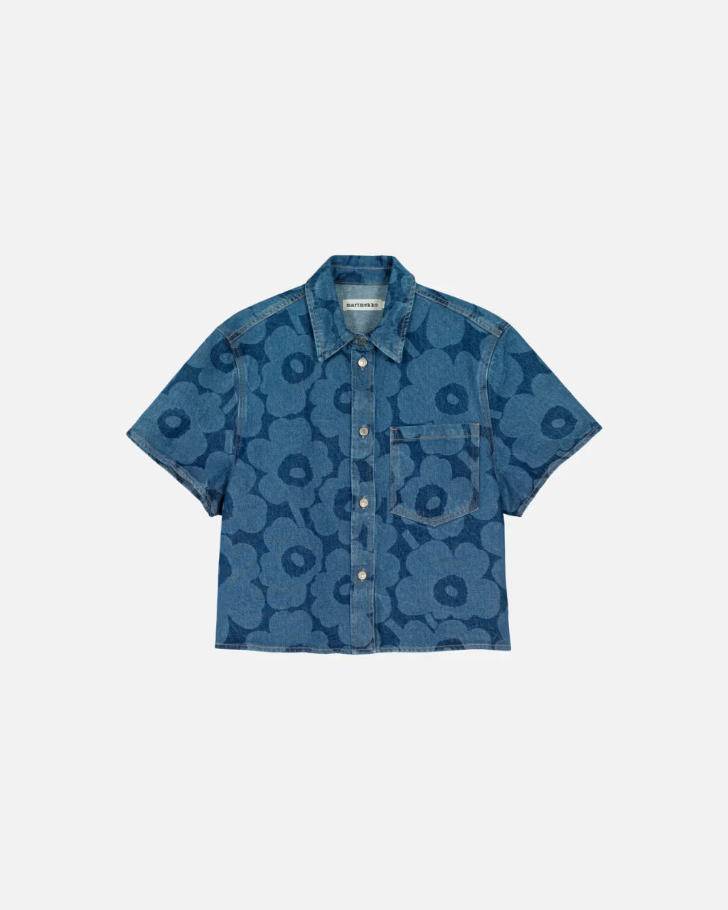 Marimekko naisten farkkupaita Maridenim Kuvata Unikko, sininen kuosi
