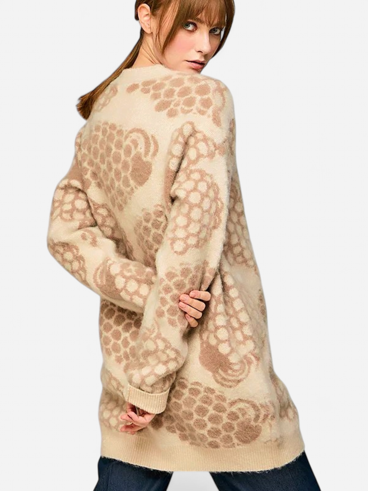 Aarikka naisten neuletakki, ELLIS NEYLETAKKI PÄSSI Kuosillinen Beige - Kekäle.fi