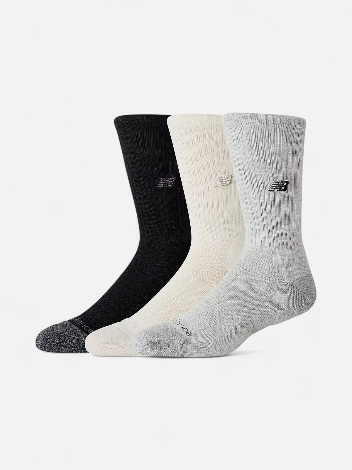 New Balance unisex sukat Active Premium Crew 3 Pack Socks, musta/harmaa/vaalea - Kekäle.fi