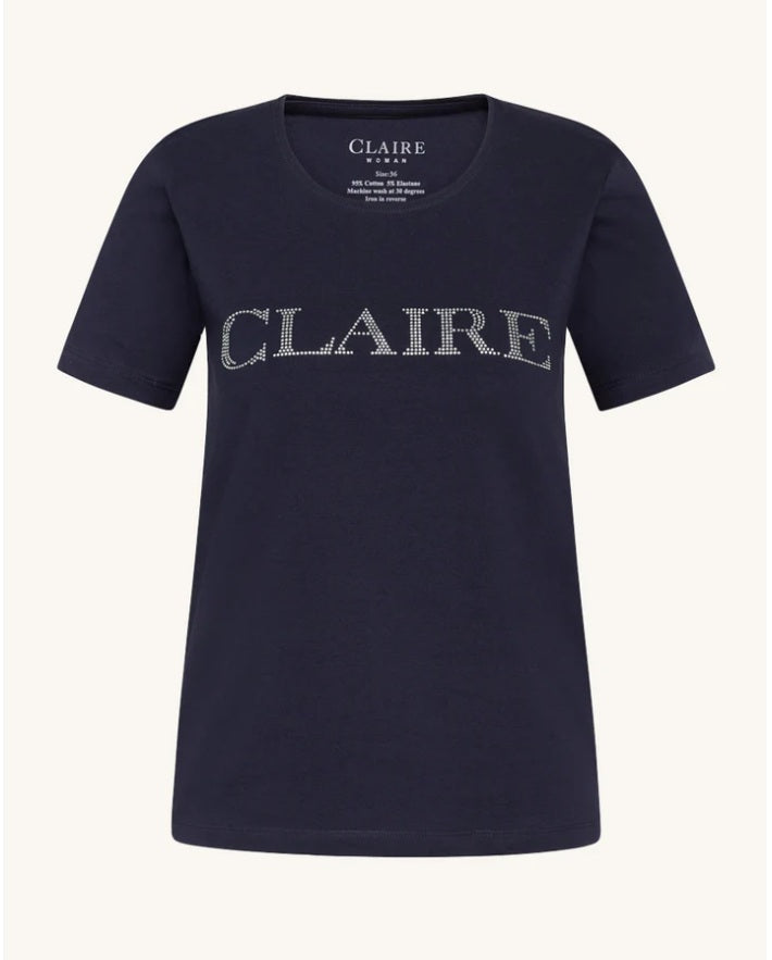 Claire naisten t-paita Allison Logo T-paita, tummansininen