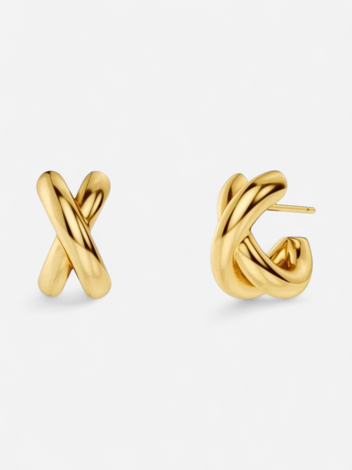 ALEXA HOOPS S GOLD Gold pleated - Kekäle.fi