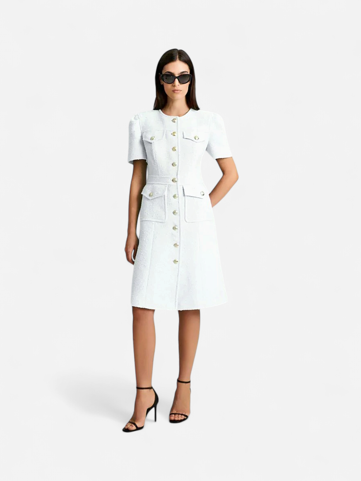 Andiata naisten Bouclé-mekko, ELINOR DRESS Valkoinen - Kekäle.fi