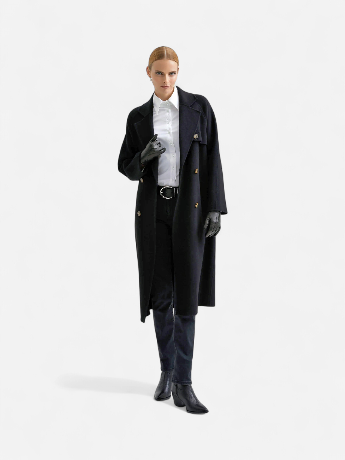 Andiata Naisten Villakangastakki, LEVIA COAT 100% WOOL Musta - Kekäle.fi