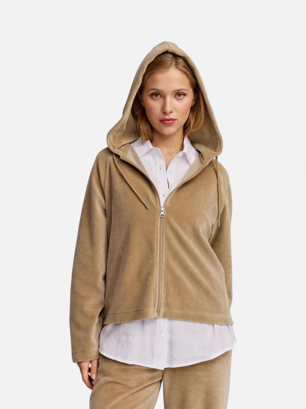 Makia naisten huppari Anne Zip Hoodie, vaalea beige - Kekäle.fi