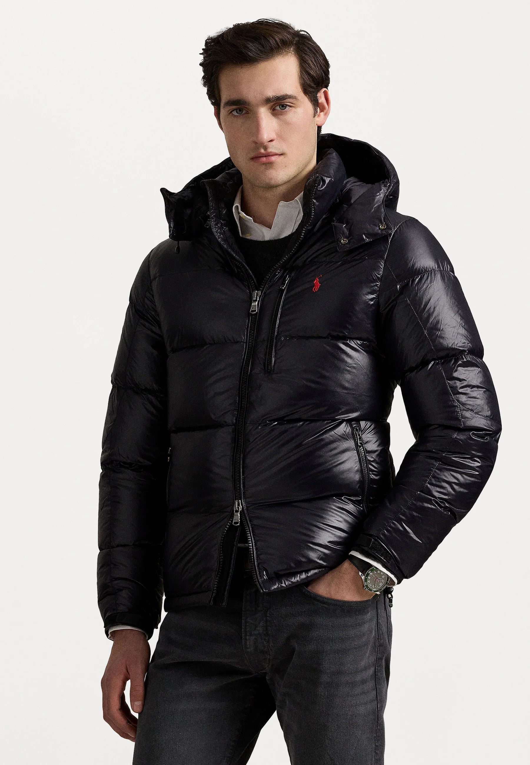 Polo Ralph Lauren miesten untuvatakki The Gorham Glossed Down Jacket, musta
